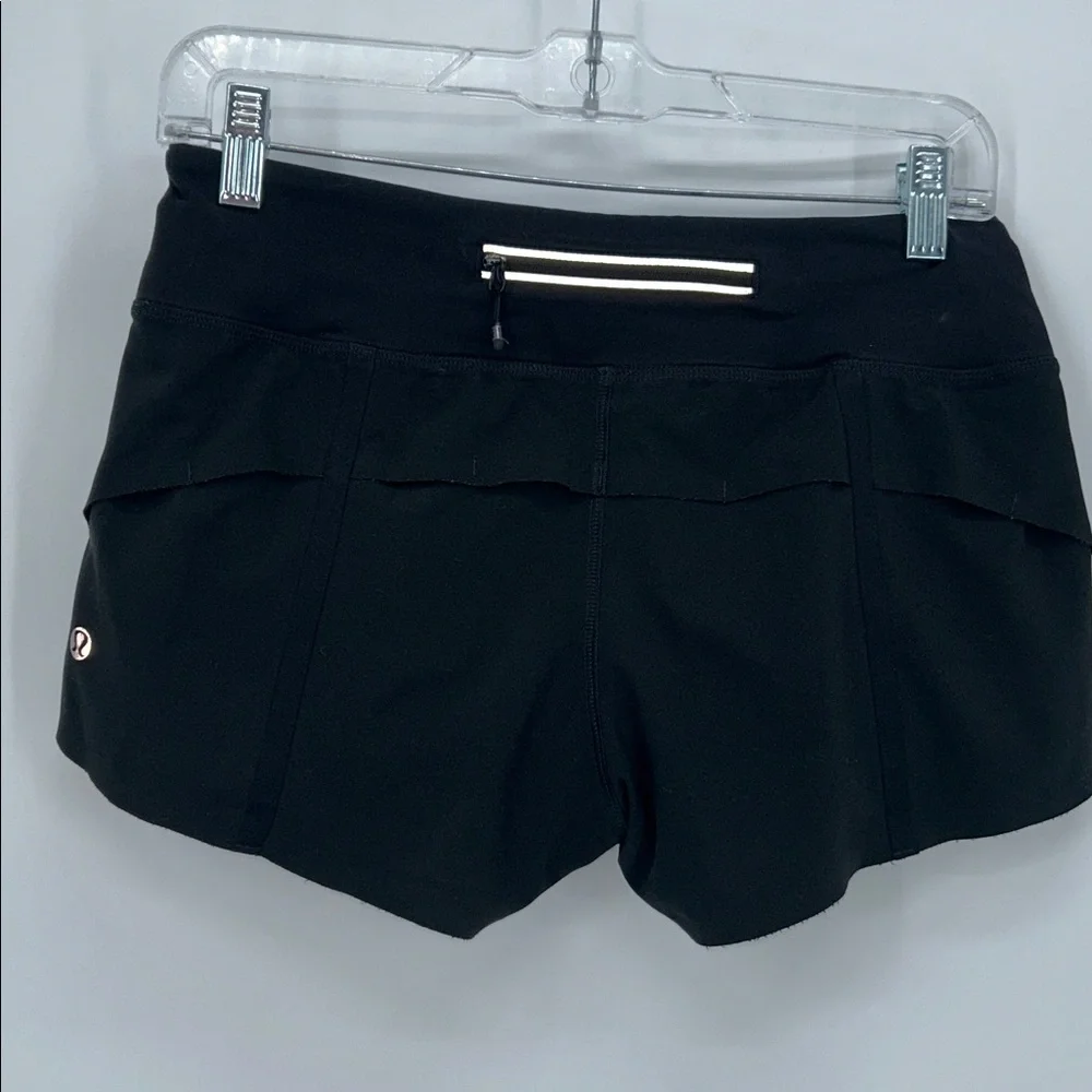 Lululemon Black Run Speed Up Layered Athletic Shorts Size 4 - Picture 3 of 10